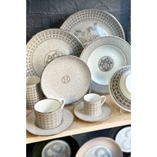 Arter Home Mozaik Desen Gri 6'Lı Yemek Tabağı