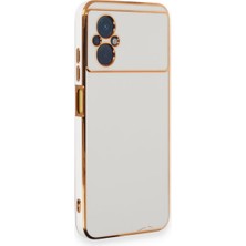 Plus Xiaomi Poco M5 ile Uyumlu Platin Krom Volet Kılıf