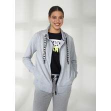 Dkny Jeans Kapüşon Yaka Düz Gri Melanj Kadın T-Shirt DP2J8598