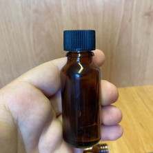 JUNİBELİW 3 Adet 20ml Damlalıklı Amber Cam Şişe 3x20ml Çok Amaçlı Şişe (Plastik Kapaklı)