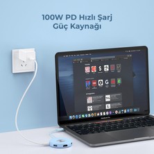 Philips SWR1670 Type-C To 3*usb 3.0 HDMI Pd 3.0 Dönüştürücü Adaptör Mavi