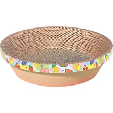 Belovee Kediler Scratcher Karton Salonu Yatak Kazık Padleri Kase Kırpma Oluklu Meyveler 50X50X11CM (Yurt Dışından)