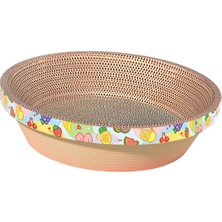 Belovee Kediler Scratcher Karton Salonu Yatak Kazık Padleri Kase Kırpma Oluklu Meyveler 50X50X11CM (Yurt Dışından)