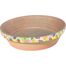 Belovee Kediler Scratcher Karton Salonu Yatak Kazık Padleri Kase Kırpma Oluklu Meyveler 50X50X11CM (Yurt Dışından)