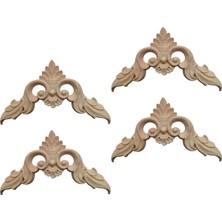 Belovee 4pcs Ahşap Aplike Köşe Onlay Sanat Zanaat Çerçevesi Diy Ahşap Oyma Köşe 10CMX10CMX0.8CM (Yurt Dışından)