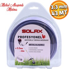 Badem10 Solax 1lb Misina Motorlu Tırpan Misinası Metal Alaşımlı Misina Ipi Teli 3.3 mm 43 Metre