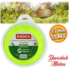 Badem10 Rodex RDY512 Misina Motorlu Tırpan Yuvarlak Misina 1.2 mm 15 Metre Çim Ot Biçme Teli