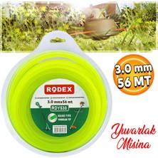 Badem10 Rodex RDY530 Misina Motorlu Tırpan Yuvarlak Misina 3 mm 56 Metre Çim Ot Biçme Teli