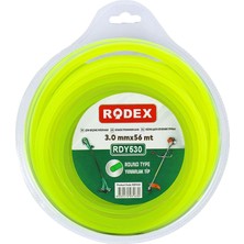 Badem10 Rodex RDY530 Misina Motorlu Tırpan Yuvarlak Misina 3 mm 56 Metre Çim Ot Biçme Teli