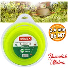 Badem10 Rodex RDY524 Misina Motorlu Tırpan Yuvarlak Misina 2.4 mm 86 Metre Çim Ot Biçme Teli