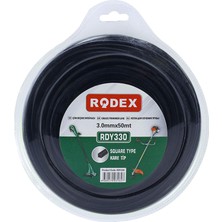 Badem10 Rodex RDY330 Misina Motorlu Tırpan Kare Misina 3 mm 50 Metre Çim Ot Biçme Teli