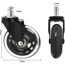 Masterr 5 Adet 11 Mm X 22 Mm Sessiz Sandalye Tekerlekleri (Yurt Dışından)