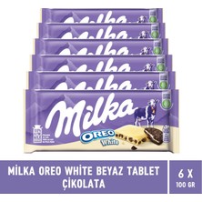 Milka Oreo White Beyaz Tablet Çikolata 100 gr - 6 Adet