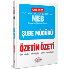 Editör Yayınları 2023 Milli Eğitim Bakanlığı GYS Şube Müdürü Özetin Özeti Yayınevi