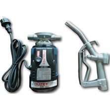 Düzey 220 Volt 3/4'' Hortum Çıkışlı Dıştan Çekme Mazot Aktarma Sıvı Transfer Pompası (Su - Süt - Yağ) & Akaryakıt Tabancası Seti