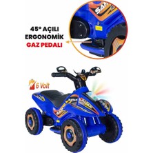 UJ Toys Safari Müzikli ve LED Işıklı Akülü/bingit Mavi Atv 6V