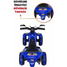 UJ Toys Safari Müzikli ve LED Işıklı Akülü/bingit Mavi Atv 6V