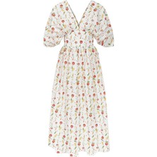 ROMAN Yakası Açık Kısa Kollu Elbise Standart Renk Y2311006_089