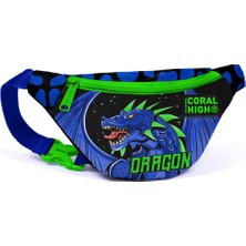 Coral High Kids Siyah Saks Ejderha Desenli Bel Çantası 12639