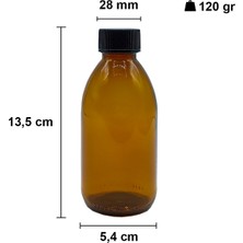 Afracam 200 cc Amber Ecza Şişesi 200 ml Kilitli Siyah Kapaklı Kahverengi Yuvarlak Cam Şişe 1 Adet