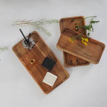 Koza Wood Art 3'Lü Set Doğal Ahşap Servis Sunum Ve Servis Tabakları