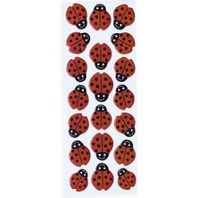 Limmy Sticker Kabartmalı Stiker Defter, Planlayıcı Etiket Uğur Böceği (CB256) 16X7 cm