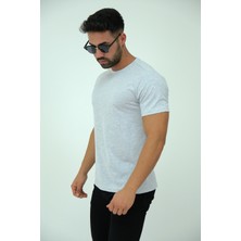 JettStore Erkek Slim Fit Bisiklet Yaka %100 Pamuklu Basic Tişört