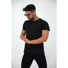 JettStore Erkek Slim Fit Bisiklet Yaka %100 Pamuklu Basic Tişört