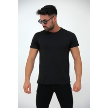 JettStore Erkek Slim Fit Bisiklet Yaka %100 Pamuklu Basic Tişört