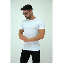 JettStore Erkek Slim Fit Bisiklet Yaka %100 Pamuklu Basic Tişört