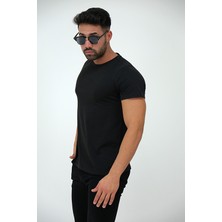 JettStore Erkek Slim Fit Bisiklet Yaka %100 Pamuklu Basic Tişört