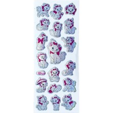 Limmy Sticker Kabartmalı Stiker Defter, Planlayıcı Etiket Beyaz Kedi (CB344) 16X7 cm