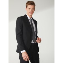 Normal Bel Slim Fit Siyah Erkek Takım Elbise TK1006900236