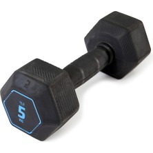 Decathlon Corength Kauçuk 5 Kg Dambıl - Siyah - Hex - Kas Geliştirme / Crosstraining