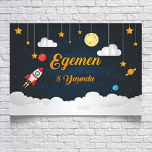 Reysa Tasarım Uzay Temalı Doğum Günü AFIŞI35 x 50 cm