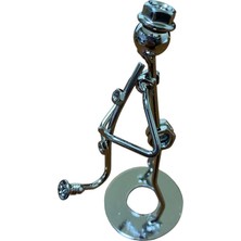 Elif Saksafon Çalan Metal Adam Süs Biblo