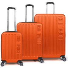 Coral High Abs Turuncu 3'lü Valiz Seti 16520