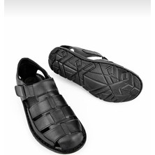 Lusco Shoes Hakiki Deri Ortapedik Erkek Sandalet