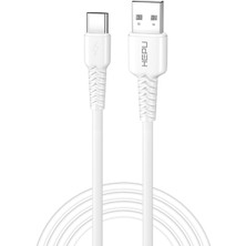 Hepu HP-425 Mild USB - Type-C Qc3.0 3.1A Şarj Kablosu 30CM Beyaz