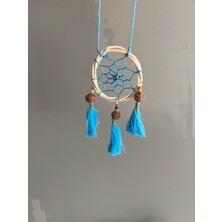 Miamantra Rattan Kasnaklı El Yapımı Araba Süsü/kapı Süsü Düş Kapanı/dreamcatcher-Mavi-7 cm Çap