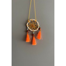 Miamantra Rattan Kasnaklı El Yapımı Araba Süsü/kapı Süsü Düş Kapanı/dreamcatcher-Turuncu-7 cm Çap