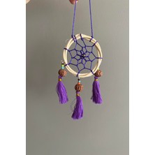 Miamantra Rattan Kasnaklı El Yapımı Araba Süsü/kapı Süsü Düş Kapanı/dreamcatcher-Mor-7 cm Çap