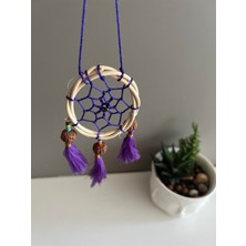 Miamantra Rattan Kasnaklı El Yapımı Araba Süsü/kapı Süsü Düş Kapanı/dreamcatcher-Mor-7 cm Çap