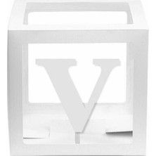 Kidspartim Şeffaf Kutu Harf Beyaz V