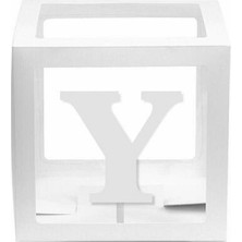 Kidspartim Şeffaf Kutu Harf Beyaz Y