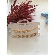 Ce Est Ca 2 Sıra Zincir Detaylı Bileklik Gold
