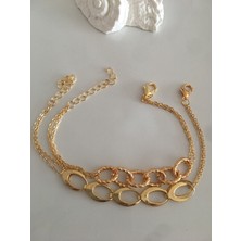 Ce Est Ca 2 Sıra Zincir Detaylı Bileklik Gold