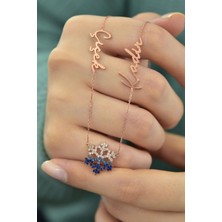 Papatya Silver 925 Ayar Gümüş Rose Altın Kaplama Isimli Kar Tanesi Kolye