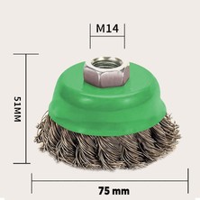 Badem10 Saçaklı Çanak Fırça Paslanmaz 75 mm M14