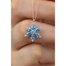 Papatya Silver 925 Ayar Rose Altın Kaplama Gümüş Kamelya Çiçeği Kolye